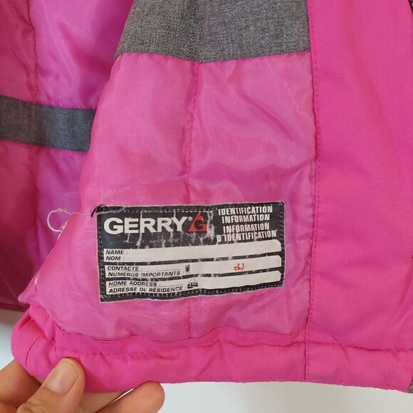 Gerry Small Girls 4/5 Hooded Jacket Pink/Gray Polyester Warm Coat - Picture 6 of 13
